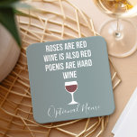 Dessous-de-verre Carré En Papier Poème du vin amusant - Le vin est la poésie rouge<br><div class="desc">Un petit humour à boire que vous pouvez transmettre à vos copines amoureuses du vin. Faites-les rire avec ce cadeau de bâillon humoristique ou d'éléphant blanc. J'ai essayé de courir,  mais j'ai continué à renverser mon vin.</div>