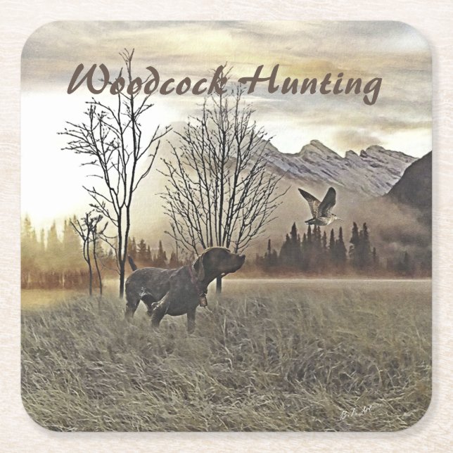 Dessous-de-verre Carré En Papier Pointeurs allemands à poils courts (Devant)