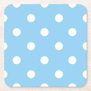 Dessous-de-verre Carré En Papier Points blancs sur fond bleu