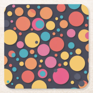 Dessous-de-verre Carré En Papier Points colorés géants
