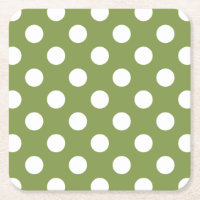 Pois blancs sur vert olive