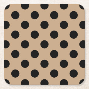 Dessous-de-verre Carré En Papier Pois noirs sur beige