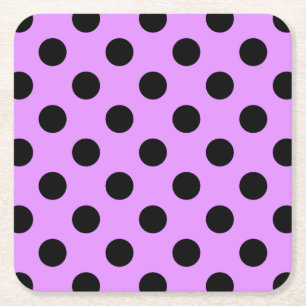 Dessous-de-verre Carré En Papier Pois noirs sur lilas