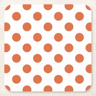 Dessous-de-verre Carré En Papier Pois orange brûlés