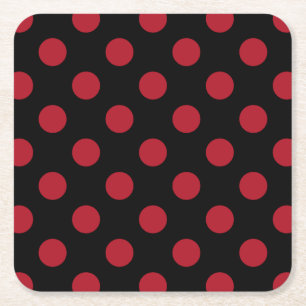 Dessous-de-verre Carré En Papier Pois rouge et noir