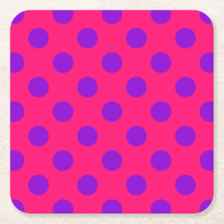 Dessous-de-verre Carré En Papier Pois violets sur cerise