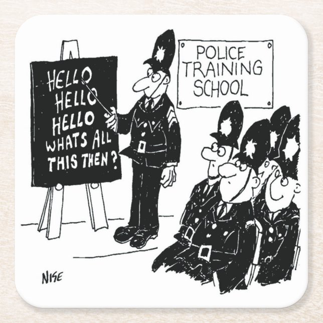 Dessous-de-verre Carré En Papier Poison pour un Policeman (Devant)