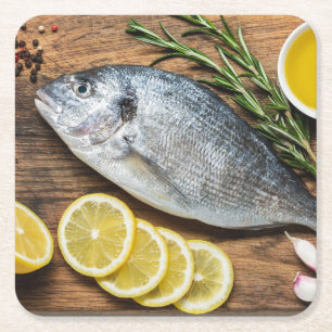 Dessous-de-verre Carré En Papier Poisson Dorado
