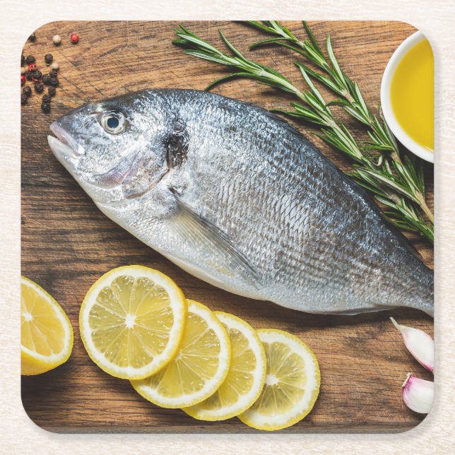 Dessous-de-verre Carré En Papier Poisson Dorado (Devant)