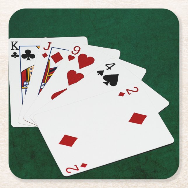 Dessous-de-verre Carré En Papier Poker Hands - Haute Carte - King (Devant)