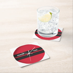 Dessous-de-verre Carré En Papier Poker Time Rouge Blanc