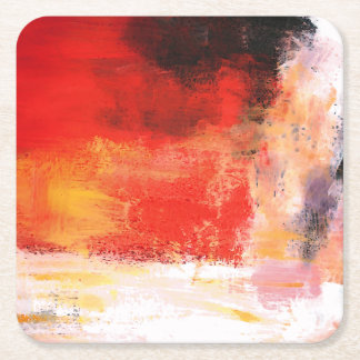 Dessous-de-verre Carré En Papier Polar rouge - Peinture artistique Abstraite