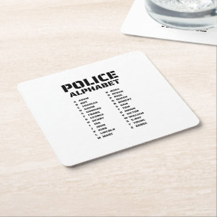Dessous-de-verre Carré En Papier Police de l'alphabet phonétique