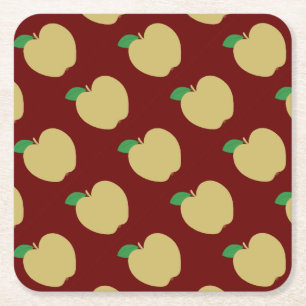 Dessous-de-verre Carré En Papier Pomme d'or en rouge