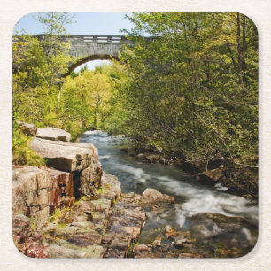 Dessous-de-verre Carré En Papier Pont au-dessus de rivière