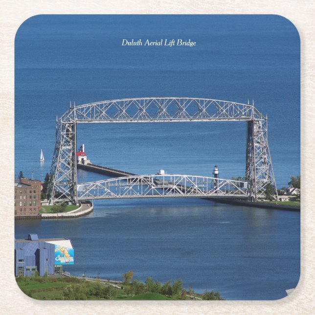 Dessous-de-verre Carré En Papier Pont d'ascenseur aérien de Duluth (Devant)