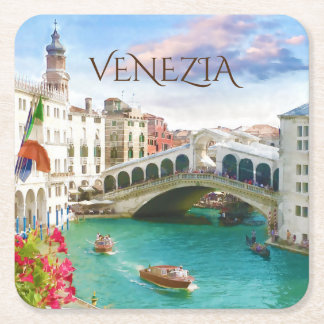 Dessous-de-verre Carré En Papier Pont du Rialto à Venezia | Venice, Italie dessous