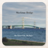Pont Mackinac dessous de verre de papier de la vil