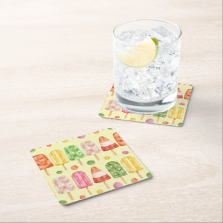 Dessous-de-verre Carré En Papier Popcicules de fruits