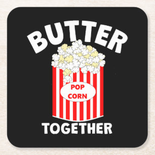 Dessous-de-verre Carré En Papier Popcorn de film BUTTER Together
