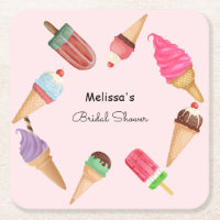 Popsicles de glace sur dessous de verre en papier 