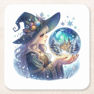 Dessous-de-verre Carré En Papier Porta Copos (Coaster) Bruxa Natalina