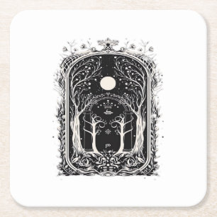 Dessous-de-verre Carré En Papier Portail Fantastique Goblincore vers le Classique