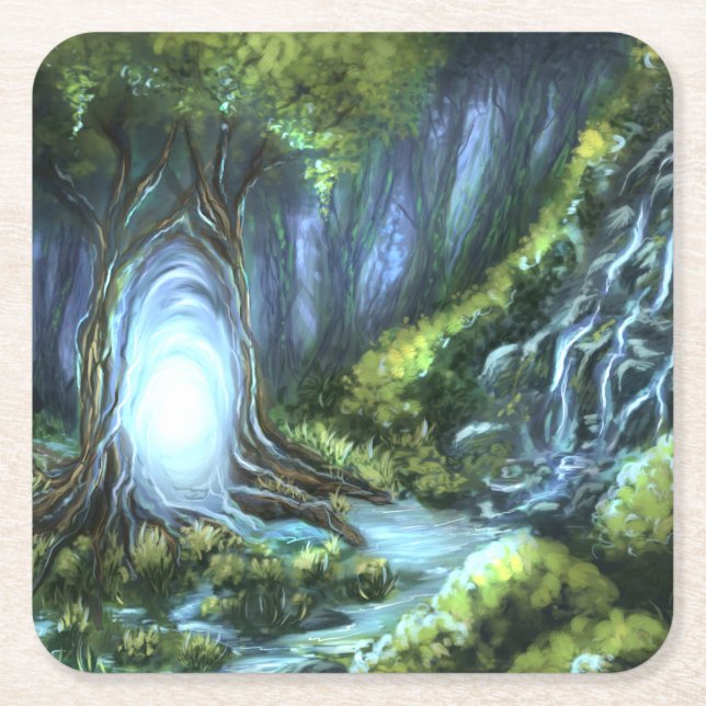 Dessous-de-verre Carré En Papier Portail magique (Devant)