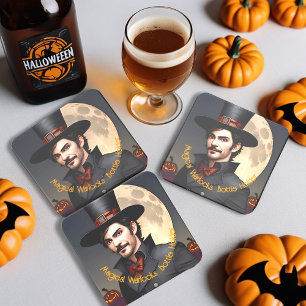 Dessous-de-verre Carré En Papier Porte-bouteilles magiques des sorciers d'Halloween