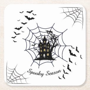 Dessous-de-verre Carré En Papier Porteurs de verres Halloween Saison effrayante