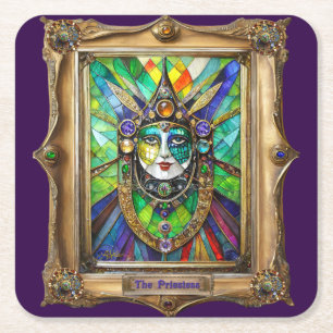 Dessous-de-verre Carré En Papier Portraits du Monde de Mardi Gras - La Prêtresse