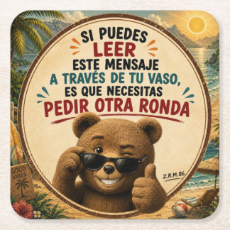 Dessous-de-verre Carré En Papier Posavaso osito sonriente