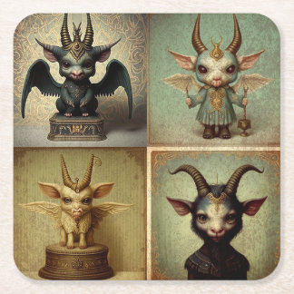 Dessous-de-verre Carré En Papier Posavasos personalizados originales Baphomet.