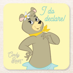 Dessous-de-verre Carré En Papier Pose Joueuse de Cindy Bear