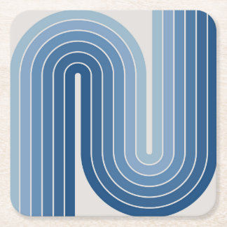 Dessous-de-verre Carré En Papier Poster de conception à double arc géométrique rétr