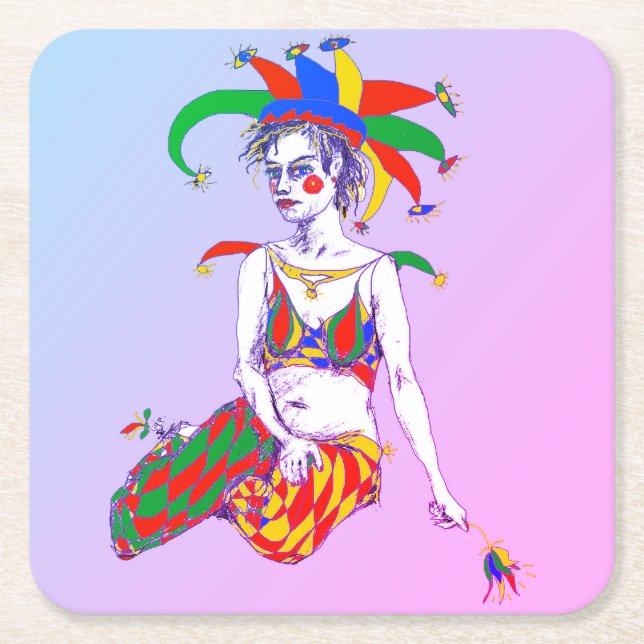 Dessous-de-verre Carré En Papier Poster de Jester (Devant)