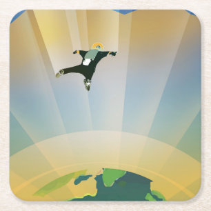 Dessous-de-verre Carré En Papier Poster De L'Espace Rétro-La Gravité D'Une Super Te