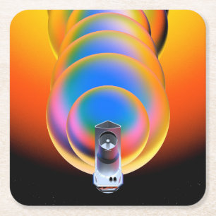 Dessous-de-verre Carré En Papier Poster du télescope Spitzer.