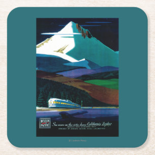 Dessous-de-verre Carré En Papier Poster vintage Pacifique occidental de zéphyr de