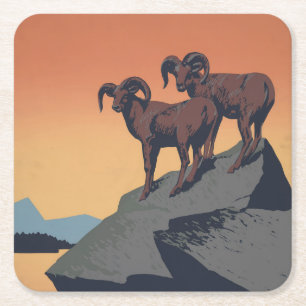 Dessous-de-verre Carré En Papier Poster vintage Promouvoir Les Voyages Dans Les Par