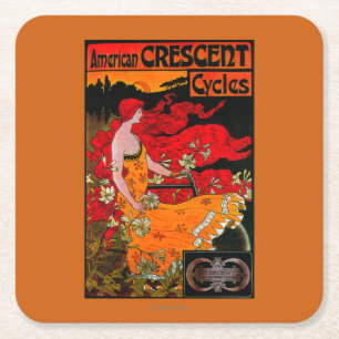 Dessous-de-verre Carré En Papier PosterEurope vintage en croissant américain