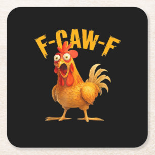 Dessous-de-verre Carré En Papier Poulet F-Caw-F Classique Cool Unique