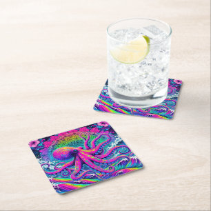 Dessous-de-verre Carré En Papier poulpe
