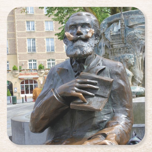 Dessous-de-verre Carré En Papier Pour l'amour d'un bon livre - Bruxelles, Belgique (Devant)