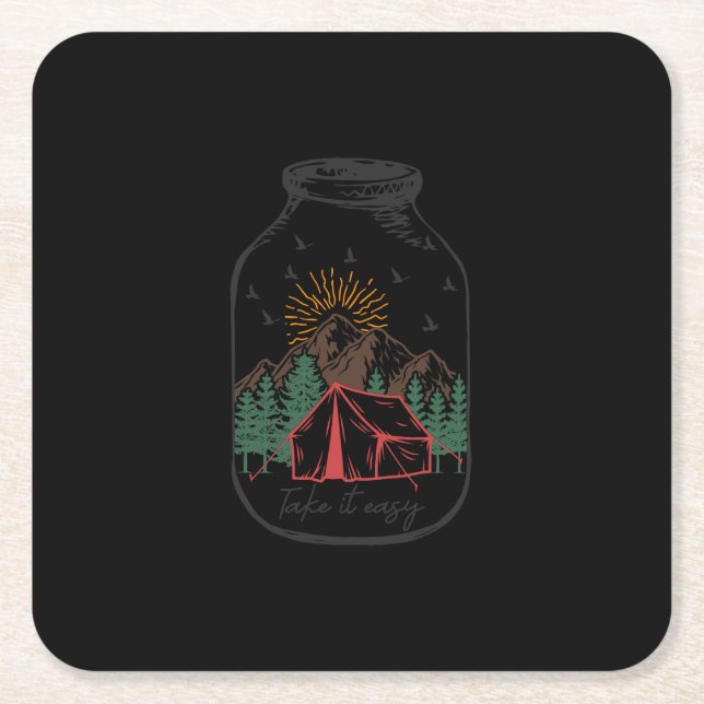 Dessous-de-verre Carré En Papier Prenez facilement (Devant)