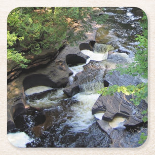Dessous-de-verre Carré En Papier Presque Isle River - Dessous de verre du Michigan