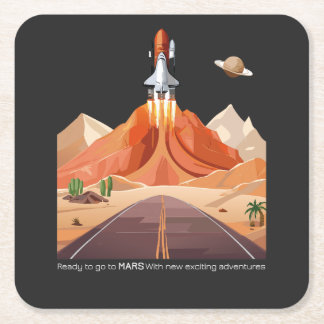 Dessous-de-verre Carré En Papier Prêt à aller sur Mars