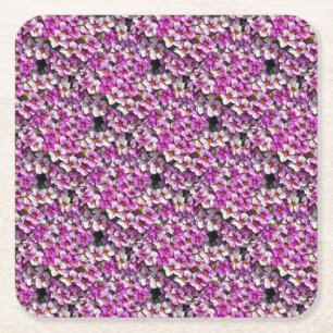 Dessous-de-verre Carré En Papier Pretty rose et violet pétunias imprimé floral