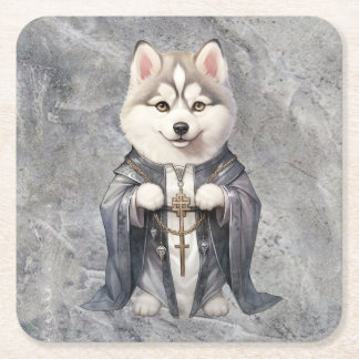 Dessous-de-verre Carré En Papier Priest King Siberian Husky Dog