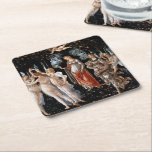 Dessous-de-verre Carré En Papier Primavera Botticelli<br><div class="desc">Primavera de Botticelli. Portrait multi-figuré classique dans la nature. Reproduction d'oeuvres d'art célèbres dans le domaine public.</div>